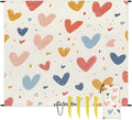 Waterproof Sandproof Beach Blanket 59''×68'' Multi-Color Heart Pattern Polyester Outdoor Picnic Blanket with 4 Stakes &amp Storage Bag for BeachCampingVacation