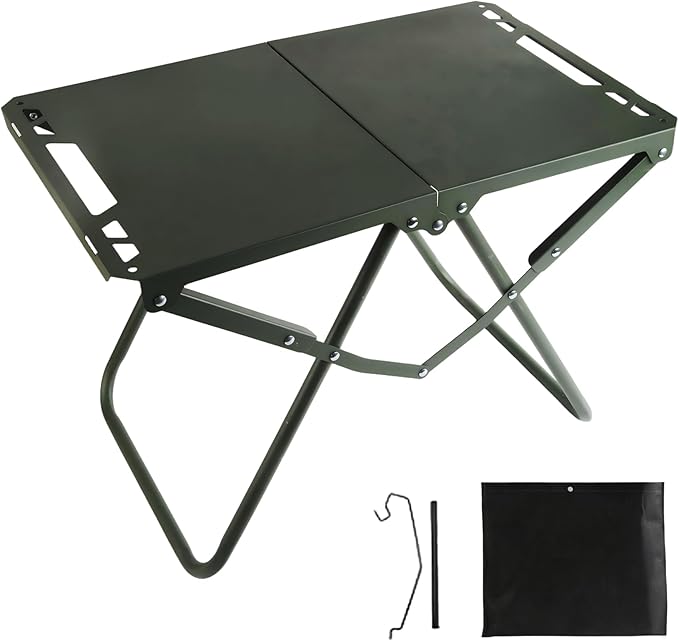 Folding Tactical Outdoor TablePortable Adjustable Height IGT Modular Panels Camp Table with Light Bracket for Travel expeditions Hiking Picnics BBQs &amp Beach Trips