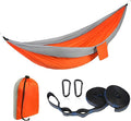 Camping HammockLightweight Nylon Parachute Hammock with Tree Straps and Carry BagEssential Equipment for Outdoor AdventuresCampingHiking and Other Activities(Silver Gray Mixed with Orange)