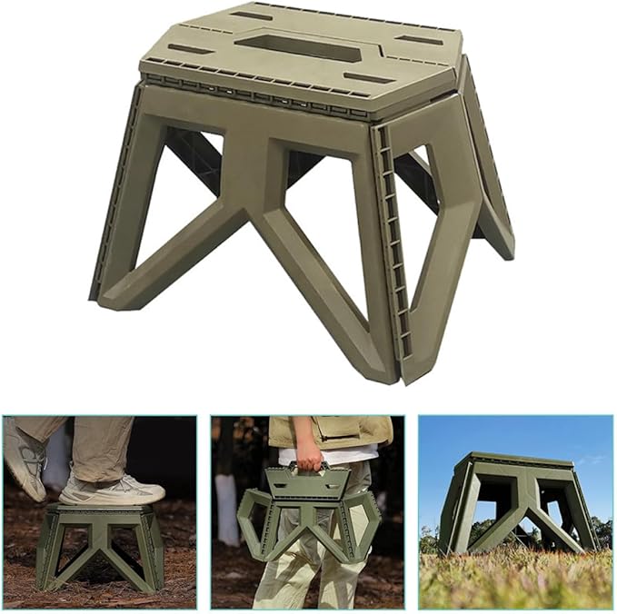 Portable Folding Fishing Stool Plastic Foldable Camping Stool with Handle for Outdoor Hiking and Fishing for Adults