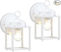 GRUENLICH Outdoor Wall Sconce Exterior Wall Lighting Fixtures with Clear Glass Front Porch Lighting Anti-Rust Outside Lights for Patio Doorway White 2 Pack