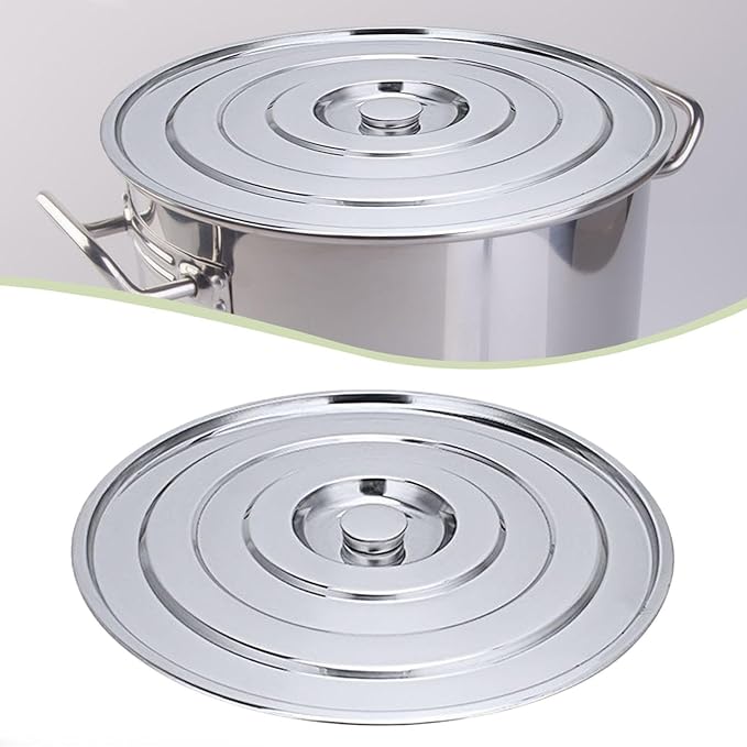 Stainless Steel Pan Lid Cookware Part Heat Resistant Easy Clean Skillet Lid Stockpot Cover for BBQ Buffet Picnics Outdoor 40cm Inner Diameter