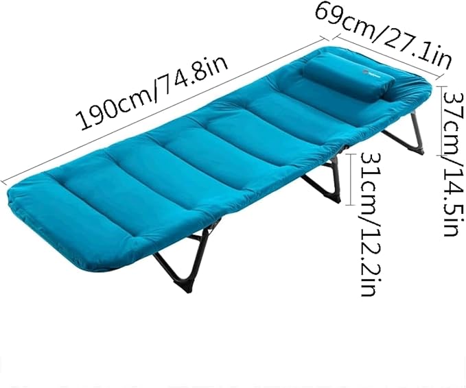 Lightweight Aluminum Camping Cot Portable Folding Bed for Sleeping Comfortable Guest Bed Height Adjustable Tent Cot with Pillow