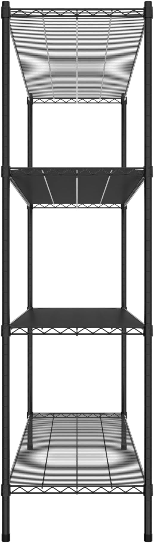 Commercial NSF Listed Black Epoxy Stationary Wire Shelving Kit 21 x 72 x 74 with 4 Shelves Perfect for Warehouse Walk-in Refrigerator Freezer Grocery Store Restaurant Dishroom