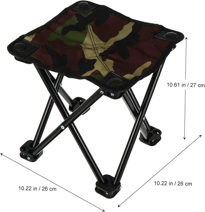 Mikikit Folding Fishing Stool Compact Outdoor Camping Chair Oxford for Comfortable Use
