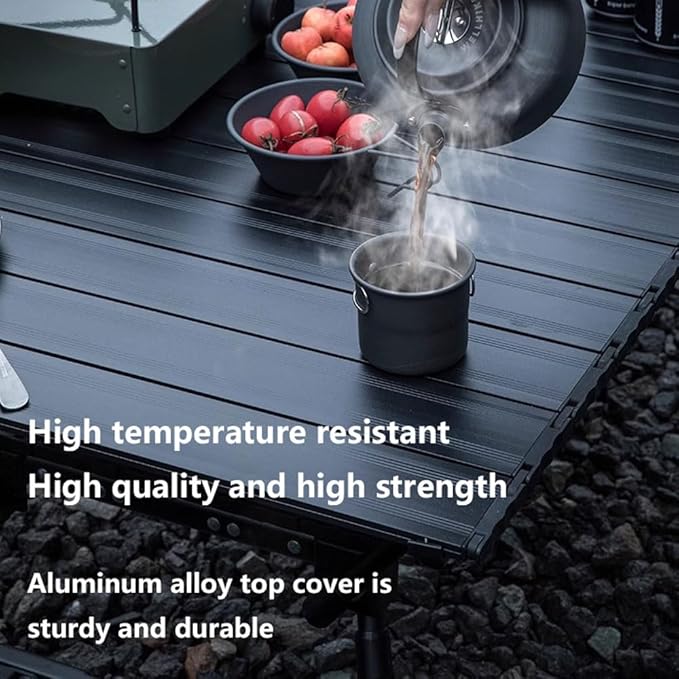 Adjustable Outdoor Camping Table Aluminum Double Lift Folding Table Stable and Lightweight Portable Picnic Table Suitable for Outdoor Camping Picnic Barbecue