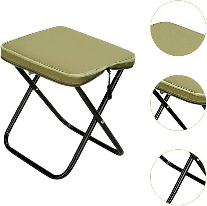 Folding Stool Footstool Compact Packable Frame Camping Furniture Picnic Chair Seat Portable Camping Stool for Travel Lounge