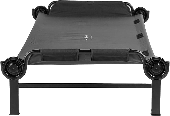 Disc-O-Bed XL Outdoor Modular 1 Person Single Camping Cot Portable Bed with 2 Height Options for Adults Sleep Solution for Tents Black