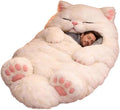 Cat Sleeping Bag 69x31inch Cute Cat Winter Sleeping Bag Washable Warm Blanket Plush Envelope Sleeping-Bag for Camping Sleepovers &amp Home Lounging