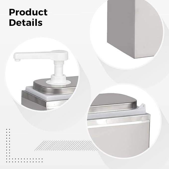 Adjustable Condiment Pump 2L Stainless Steel Sauce Pump Dispenser for Syrup Honey and Sauces Perfect for Kitchens Restaurants