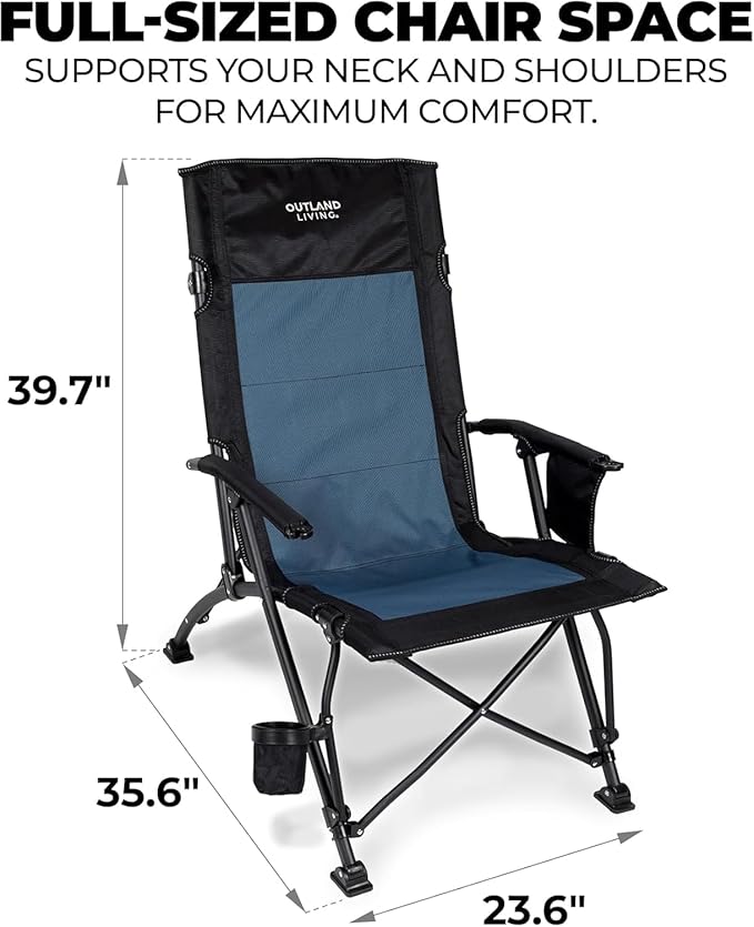 Outland Living Folding Camping Chair – Lightweight Durable Chair for Outdoor Comfort and Portability | Easy Setup Weather-Resistant Materials Perfect for Camping Hiking and Travel