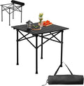 Folding Camping Square Table Portable Beach Table for 2-4 Persons Ultralight Collapsible Tables with Carry Bag Outdoor Camp Tables for Travel Hiking Backyard BBQ PartyLoads 220 Lbs 20x20 InBlack