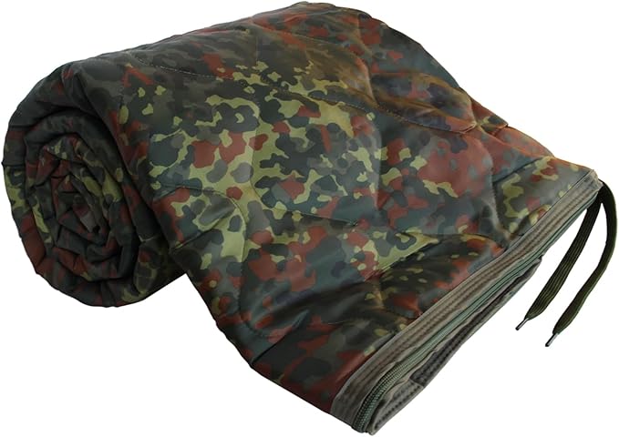GRVCN Military Blanket - Camping Sleeping Bag with Zipper Poncho Liner Thermal Insulated Blanket Lightweight Portable Outdoor Hiking Survival Compression Carry Bag
