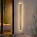 47.2In Modern Wall Light Outdoor Wall Sconces for House Exterior Wall Light Fixtures Black Linear Wall Sconce for Garage Porch Stairway (Warm Light)