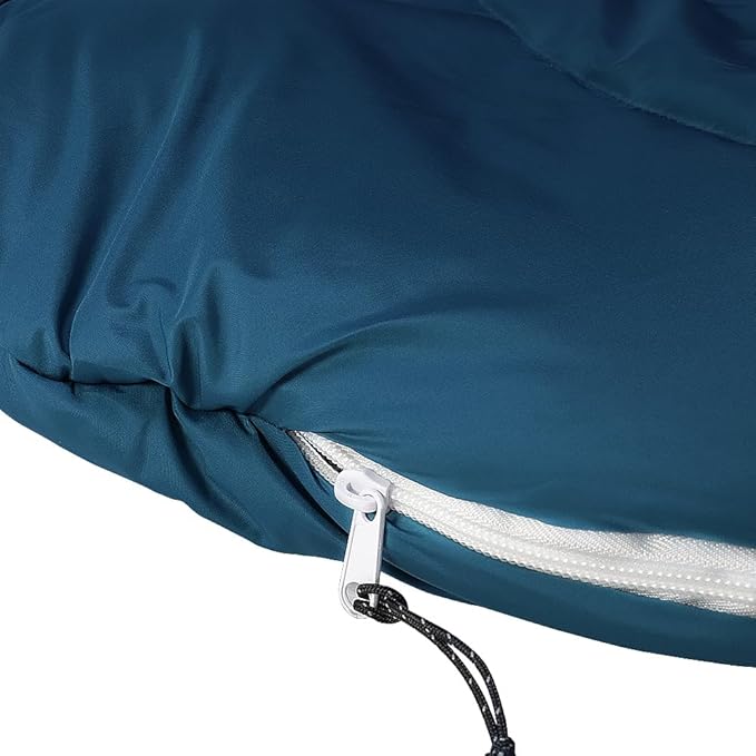 Thermotuff Wearable Sleeping Bag with Dual Hoodie Long Sleeves Pockets &amp Adjustable Drawstring - Ideal for Camping Cold Weather Hiking and Stadium Sak Blanket (Blue L-XXL)