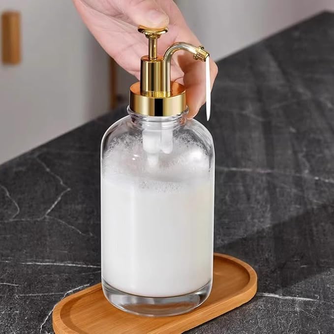Aboiled 16oz Glass Coffee Syrup Dispenser with Funnel - Leak Proof Pump Home &amp Commercial Use