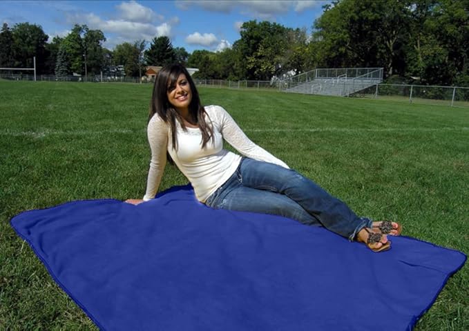 Ultimate SportsWrap - Patented - The Only Wearable Weatherproof/Stadium/Picnic/Sports Blanket Complete with Upper and Lower Zippers Lined &amp Adjustable Hood and Inside Hand Warmers 70 X 58
