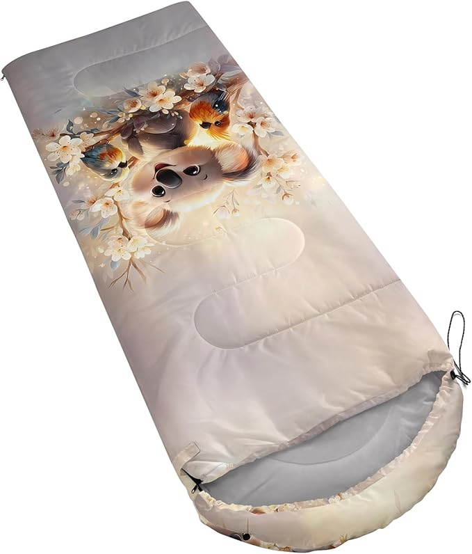 AILONEN Cartoon Camping Sleeping Bag for Boys Girls AdultsLightweight &amp Waterproof3 Season Warm &amp Cold WeatherPortablePrinted Sleeping BagTravelingCampingHiking