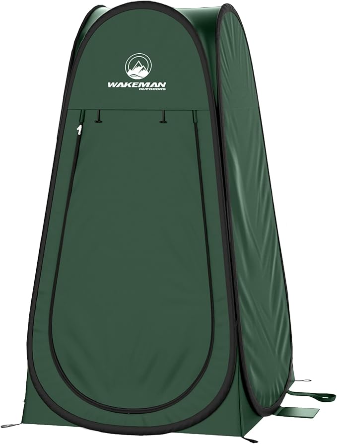 Wakeman Pop Up Changing Tent 3.3 x 3.3 x 6.2ft Camping Shower Tent for Portable Toilet Stall or Dressing Room with Carry Bag for Camping Beach or Tailgate Polyester
