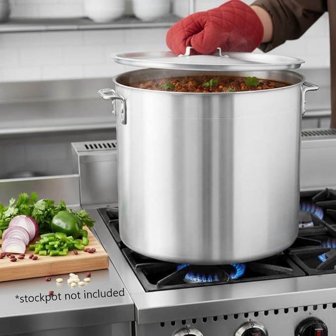 TrueCraftware- 100 qt. Aluminum Stock Pot Lid 20-5/8 x 1-1/4 1.8mm Thickness- Multipurpose Pot Cover Cookware for Pasta Soup Pots Large Stockpot Lid Stew Simmering Pot Dishwasher Safe
