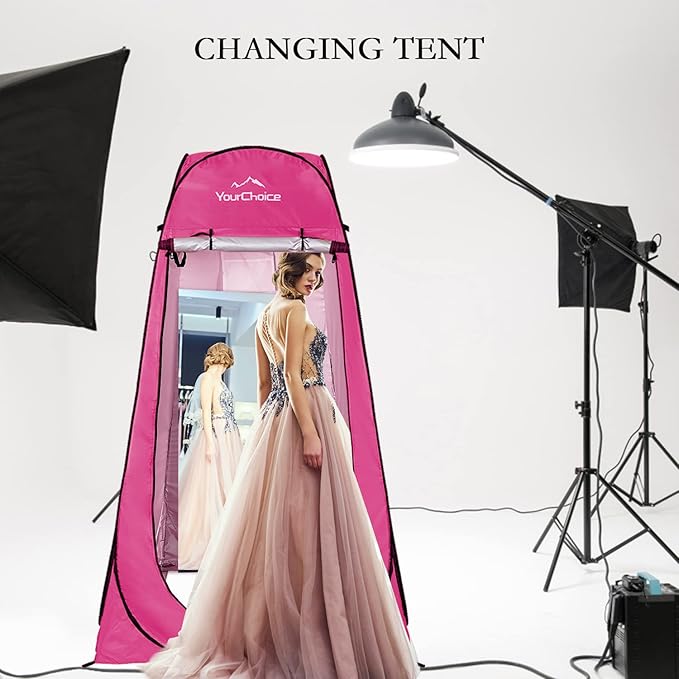 Your Choice Pop Up Privacy Shower Tent 3.9 x 3.9 x 6.2FT Portable Camping Changing Room Instant Setup Outdoor Shelter with Silver Coating Vent Window &amp Carry Bag for Beach Hiking &amp RV | Po