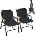 Foldable Beach Chair Camping ChairsLightweight Outdoor Chairs for Camp Beach FishingSet of 2 (Black