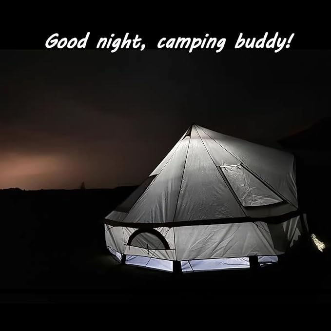 Backpacking Bell Tent with Top Stove Jack for All Year Living 300D Oxford Waterproof Yurt Tents House for Camping Glamping Parties Outdoor Events-13/16.4FT