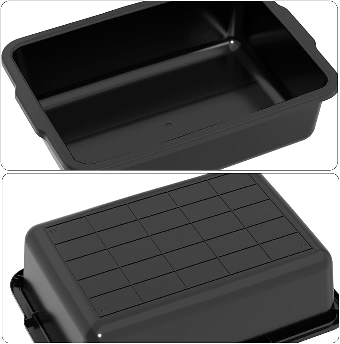 Sandmovie 4 Packs Commercial Restaurant Bus Tub Large 32 L Plastic Bus Boxes Black