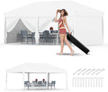 GAOMON 10X20Ft Pop Up Canopy Tent Outdoor Canopy with Portable Sidewalls &amp Roller Bag Adjustable Height Commercial Instant Shelter Waterproof Wind Resistant for Outdoor Events Markets Campi