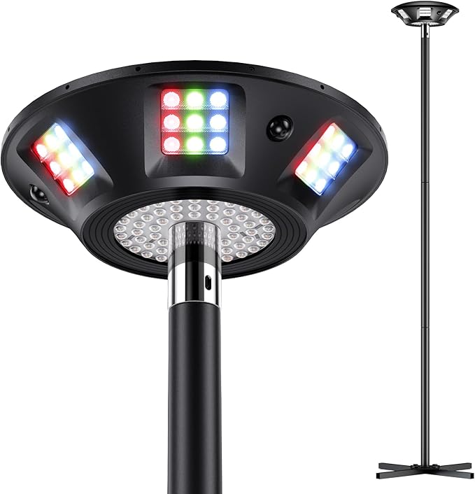 Govee Outdoor Lamp Post Lights 2000LM High White Brightness with 6 Zones RGBIC Lighting Effect for Halloween Decor Double Sensor Integrated IP66 Waterproof Work with Alexa Google Assistant