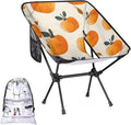 Honeybaby Folding Camping Chair Cute Pumpkin Print Camping Chairs Lightweight Portable Chair Outdoor Foldable Chairs for Camping Travel Picnic Beach Hiking