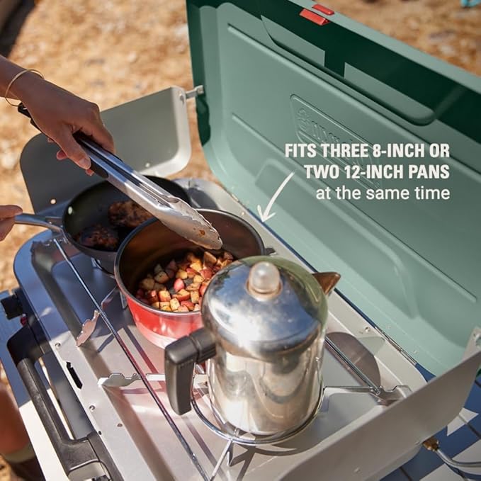 Coleman Cascade 328 3-Burner Camping Stove Portable Cooktop with 28000 BTUs Matchless Lighting &amp Dual Wind Guards Great for Outdoor Cooking Camping Tailgating Grilling BBQs &amp More