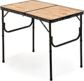 Naturehike Folding Camping Table Portable Tables with Adjustable Legs 35.4×23.6×14.6 Inch Foldable Camp Pinic Tables with Carry Bag for Outdoor Camping BBQ Travel - Large Wooden