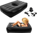 BBL Bed 72 x 40 Inflatable Mattress with Hole BBL Bed After Surgery for Sleeping Ergonomics PVC Pregnancy Bed Inflatable Mattress Air Mattress for Camping Traveling Hiking (Black Bed)