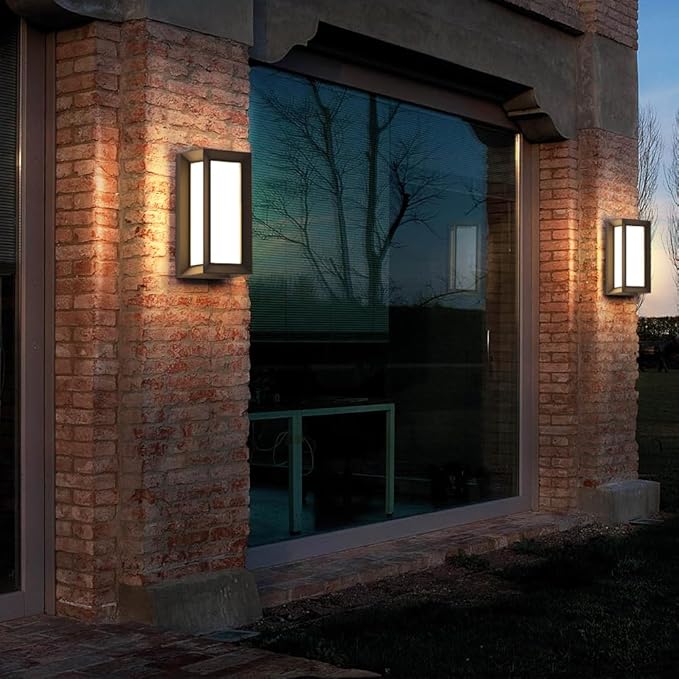 Sytmhoe Dusk to Dawn Outdoor Wall Light 3000k Black Exterior Wall FixturesModern Exterior Wall Sconce LEDOuside Light for House Garage Walkway Backyard Garden