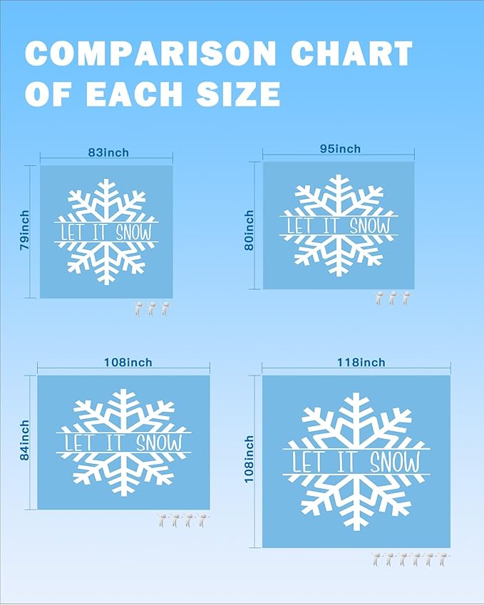 Beach Blanket Waterproof Sandproof OversizedMerry Christmas White Snowflakes Beach Mat with Corner Stakes Sand PocketsWinter Snow Blue Outdoor Picnic Mat for Travel Camping Hiking 83x79In