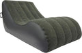 Air Mattress Bed S-Shape Inflatable Sofa with Pump Inflatable Chair Air Couch Flocked Surface Waterproof Portable Blow Up Bed for Camping Lounge Beds for Afternoon Rest (Gray)