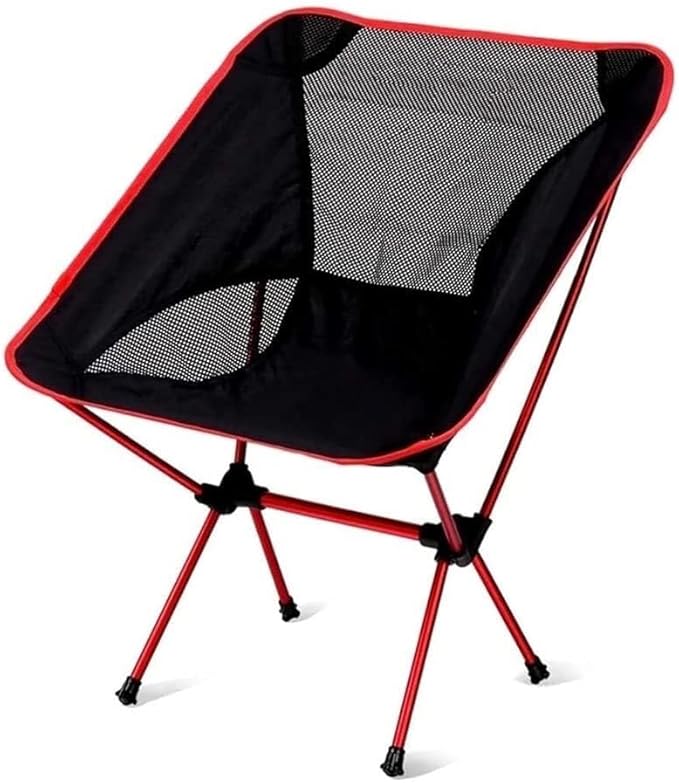 Outdoor Folding Chair - Portable Camp Chair for Fishing Hiking Beach Park BBQs and Garden Leisure Solid Back Design