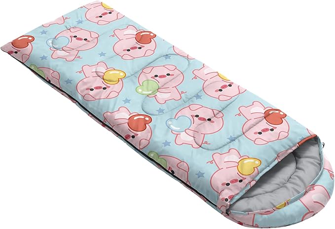 AILONEN Kawaii Panda Sleeping BagsLightweight &amp Waterproof3 Season Warm &amp Cool WeatherDreamy Purple Flower Animal Themed Sleeping Bags for BoysGirlsKidsAdults TravellingOutdoors