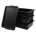 Sadstory 13 L Plastic Commercial Bus Box with Lid Plastic Restaurant Tub Black 3 Packs