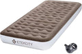 Etekcity Air Mattress Upgraded Twin Size Camping Air Bed Blow Up Bed Inflatable Mattress Raised Airbed with Rechargeable Pump for Guest Camping Hiking Height 9 Storage Bag Brown
