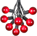 25 Foot G50 Outdoor Patio String Lights with 25 Red Globe Bulbs – Indoor Outdoor String Lights – Market Bistro Café Hanging String Lights – C9/E17 Base - Black Wire