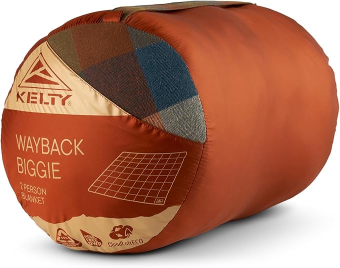 Kelty Wayback Biggie Blanket Oversized Camping Blanket Fits Queen Sized Bed Organic Cotton Flannel Machine Washable