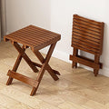Wood Folding Stool 16in Compact Portable Camping Stool Collapsible Shower Stool Bath Chair for Camping Picnic Backyard Bathroom Sauna Kitchen Patio Garden(Walnut)