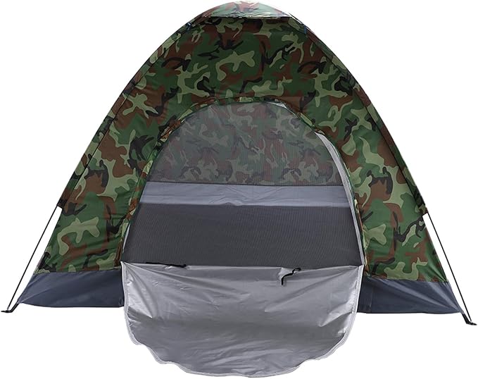 Camouflage Camping Tent 3-4 Person Instant Pop Up Family Dome Tent - Portable Waterproof Automatic Tent for Hiking Travel Outdoor Activities