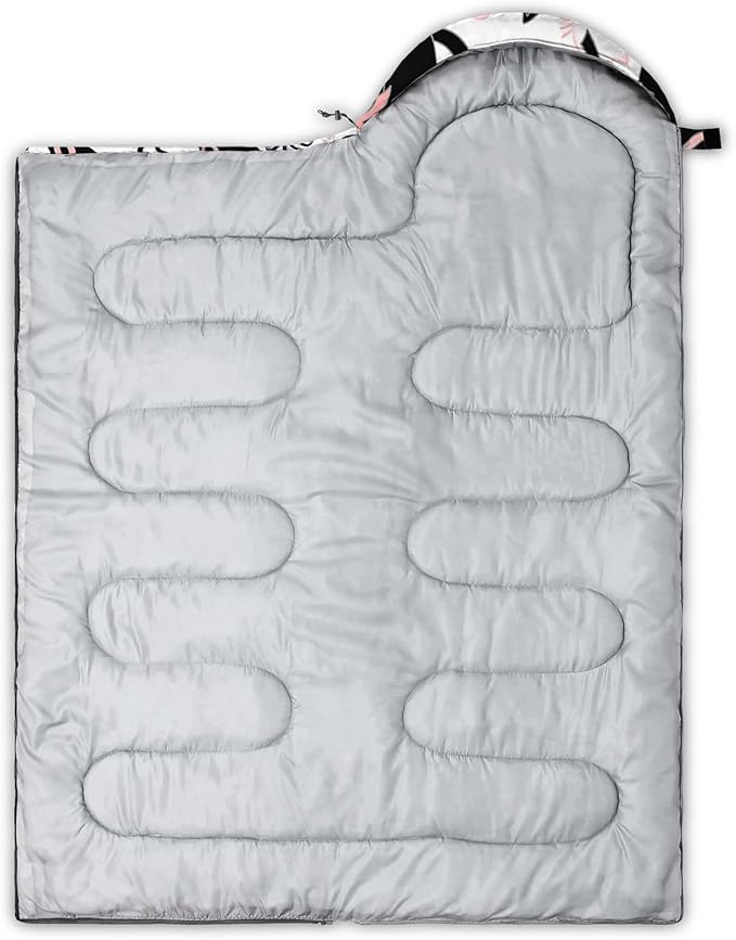 AILONEN Kawaii Panda Sleeping BagsLightweight &amp Waterproof3 Season Warm &amp Cool WeatherDreamy Purple Flower Animal Themed Sleeping Bags for BoysGirlsKidsAdults TravellingOutdoors