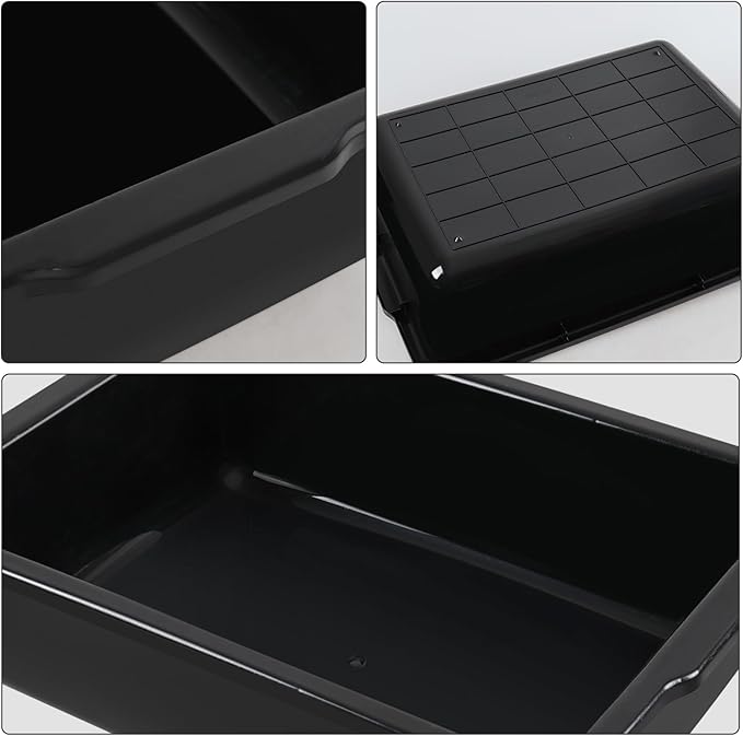 4 Pack 34 Liter Large Commercial Bus Boxes Plastic Utility Restaurant Bus Tub Tray Black