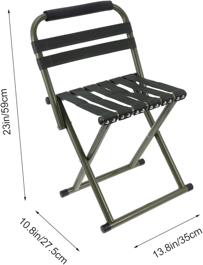 1pc Portable Folding Fishing Stool Lightweight Chair for Camping BBQ and Outdoor Activities and Construction Easy to Carry and Store Green
