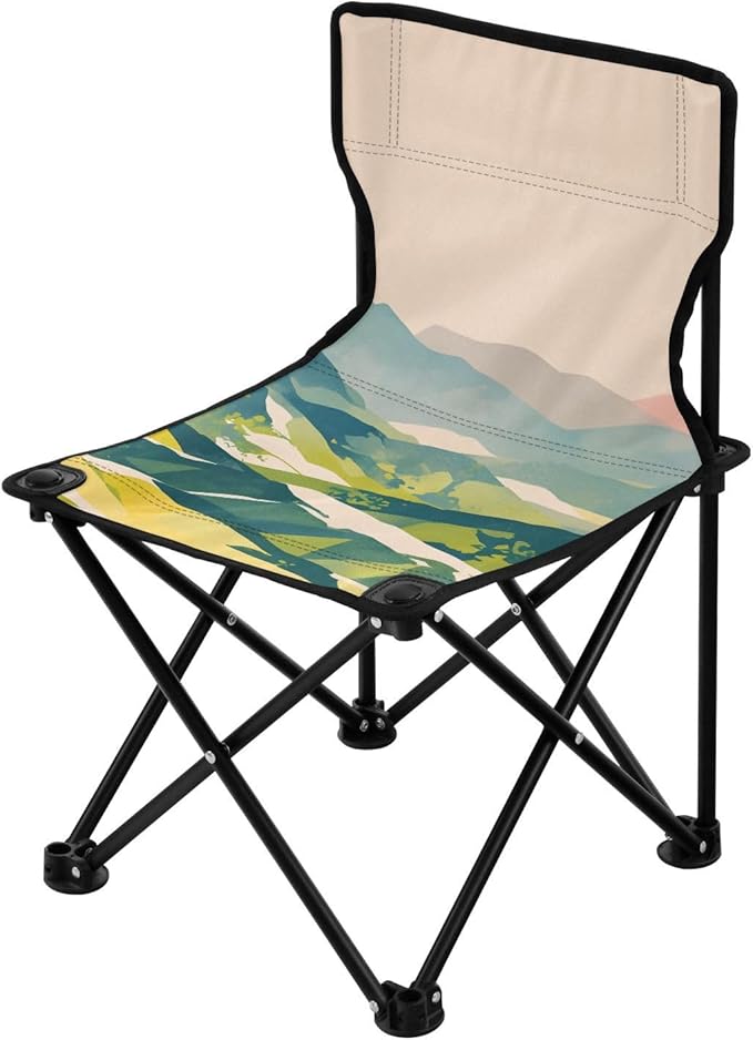 Green Mountain Portable Camping Chairs Folding Chair - Durable Oxford Fabric Lightweight Iron Frame Easy Fold Design - Ideal for Outdoor Activities Camping Fishing and Travel