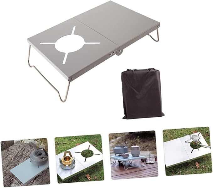 Totority 1set Portable Folding Camping Table Lightweight for Outdoor Cooking Picnics and Travel Compact Design Easy to Carry and Store Silver Sturdy
